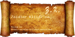 Zeidler Kiliána névjegykártya